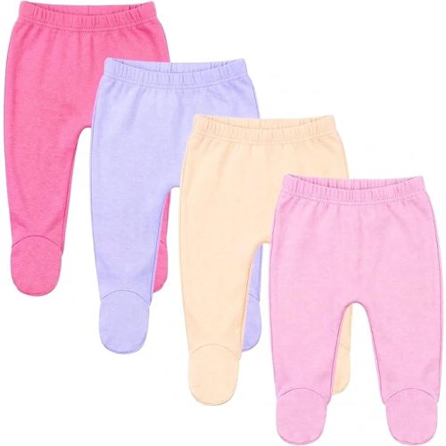 123 Bear Baby Soft Cotton Spandex Pants with Feet