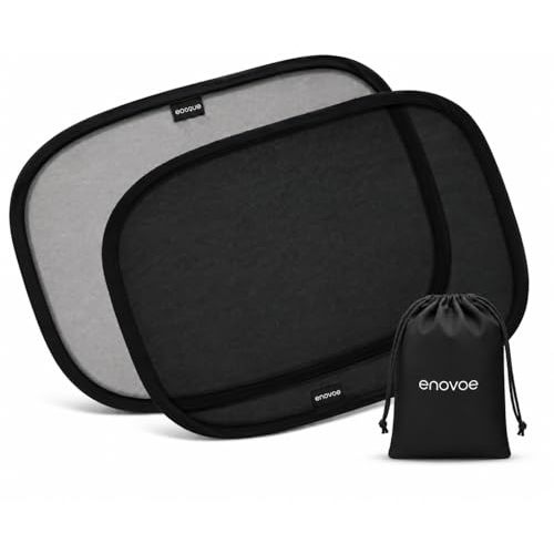 Enovoe Car Window Shades for Baby 2-Pack - 21" x 14" Inches Sun Shade Blocker, Cling Glare Shield and UV Rays Protection for Your Child - Side Windows Screens for SUV- Mesh Window Shades for car Baby