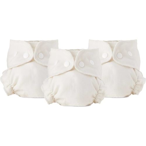 Esembly Cloth Diaper Inner - Organic Cotton Fitted Diaper- Soft, Ultra-Absorbant, Trim-Fitting Layer to Pair with Waterproof Outer for Blowout-Proof Diapering - 3-Pack, Size 1 (7-17lbs)