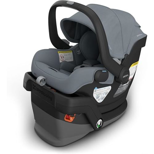 UPPAbaby Mesa V3 Infant Car Seat - Easy Installation + SmartSecure Technology - Attaches to Stroller | Base + Infant Insert Included - Callum (Stone Blue)