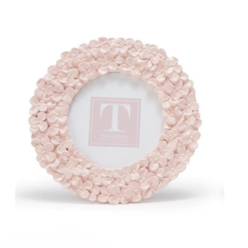Twos Company Hydrangea Round Photo Frame Pink - The Burlap Buffalo