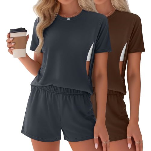 Riyiper 2 Packs Women's Nursing Pajamas Set
