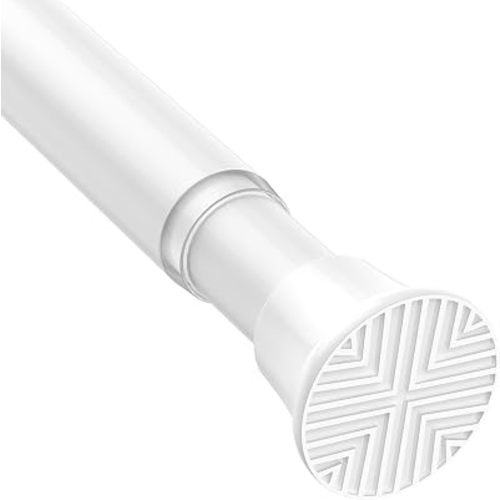 MEXAU White Tension Curtain Rods18 to 36 Inch,Small Curtain Rods No Drilling,Short Tension Rod,Adjustable Spring Rod for Windows,Door,Closet