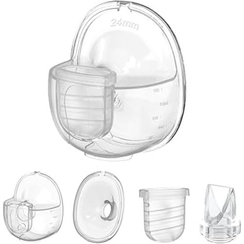 One Full Set S32 Breast Pump Parts with 24mm Flange Compatible with NCVI Nuliie NICEGREEN Life Zooawa S32 Breast Pump Replacement Parts,S32 Flange,Valves,Diaphragms,Collector