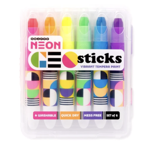 Neon Geo Sticks—Vibrant Tempera Paint Sticks from Handzy in Covington