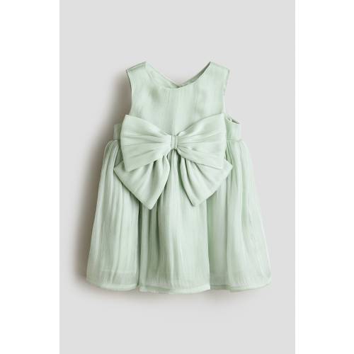 BOW-DETAIL ORGANZA DRESS