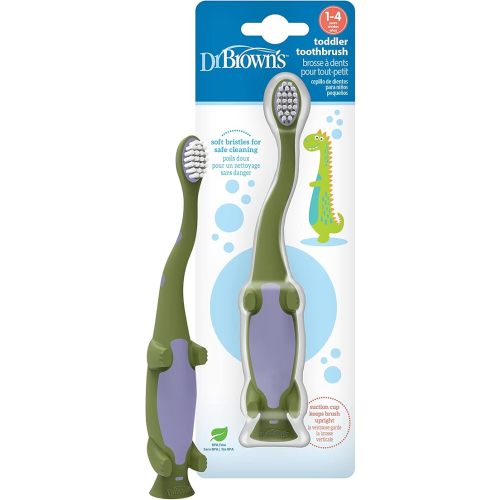 Dr. Brown's Toddler Toothbrush, Dinosaur, Green, 1-Pack