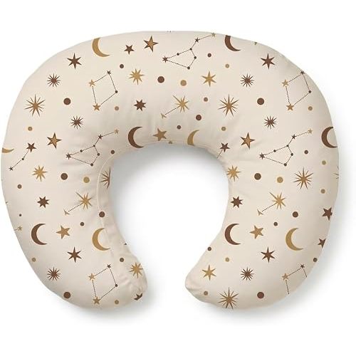 Nursing Pillow and Body Positioner for Breast Feeding and Bottle Feeding, Ultra Soft Breastfeeding Pillows with Removable Pillow Cover (Golden Galaxy)