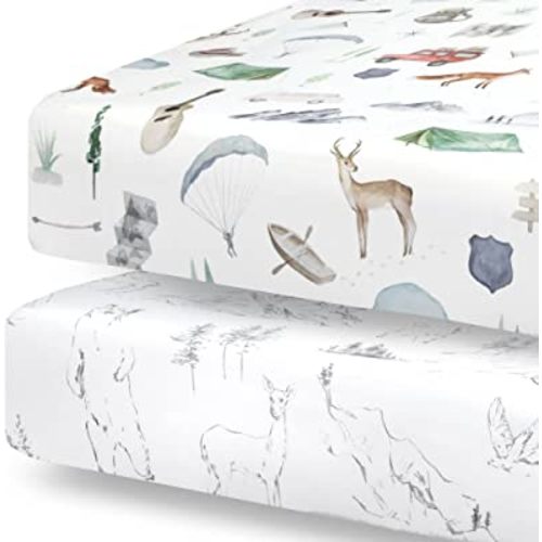 Pobibaby Baby Boy Explore Cotton Blend Crib Sheets