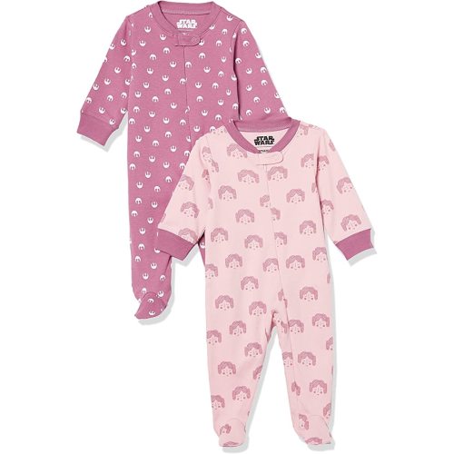 Amazon Essentials Disney | Marvel | Star Wars Unisex Babies' and Toddlers' Snug-Fit Cotton Footed Pajamas, Multipacks