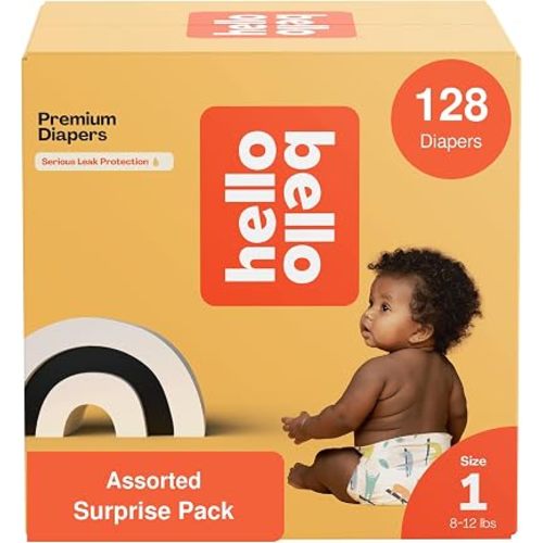 Hello Bello Diapers Assorted Gender Neutral Surprise Pack, Size 1 128ct