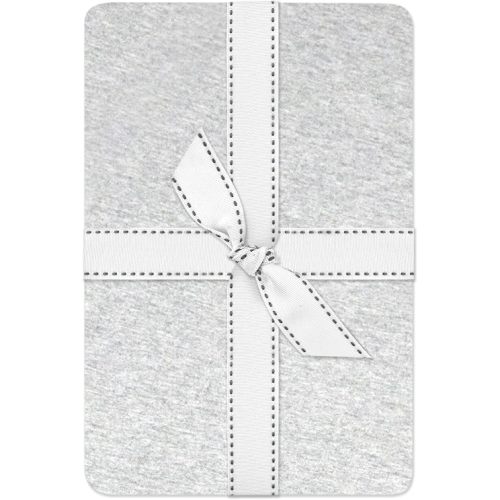 Butterblu Frankie Fitted Crib Sheet 100% Organic Cotton for Baby & Toddler Mattress, Breathable for Boys & Girls, Light Gray Heather, One Size