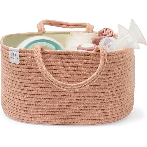 Natemia Baby Diaper Caddy Organizer - Baby Shower Basket for Gifts - Nursery Storage for Diapers, Wipes, Breast Pump - Portable Organizer and Gift Bag - Newborn Essentials