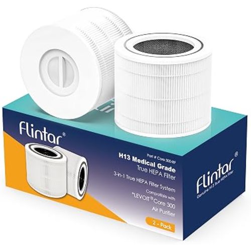 Core 300 Replacement Filters, Made in Taiwan, Compatible with LEVOIT Core 300-P, Core 300S Air Purifier, 3-in-1 H13 True HEPA Filter Replacement, Core 300-RF, 2-Pack