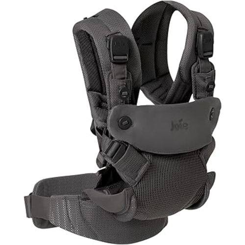 Joie Savvy Air 4-in-1 Mesh Baby Carrier – Breathable, Ergonomic Baby Carrier with 4 Carry Positions, Cooling Mesh Fabric, Padded Straps, and Lumbar Support (Cinder)
