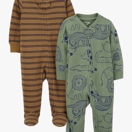 Simple Joys by Carter's baby-boys 2-pack 2-way Zip Cotton Footed Sleep and Play