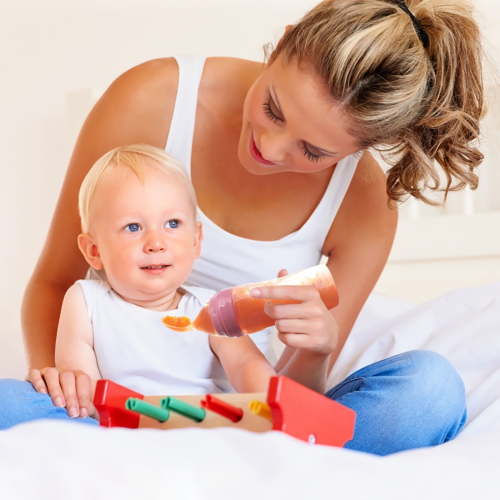 1pc Silicone Baby Food Bottle Spoon Feeder For Baby Toddler Infant Cereal Food Supplement 120ml/ Silicone Squeeze Feeding Spoon Cutlery A Pink