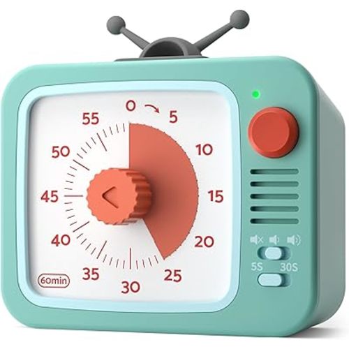 LIORQUE Visual Timer for Kids with Pause Function, 60-Minute Countdown Timers for Classroom Office Kitchen with Silent Operation, Kids Timer for Teaching