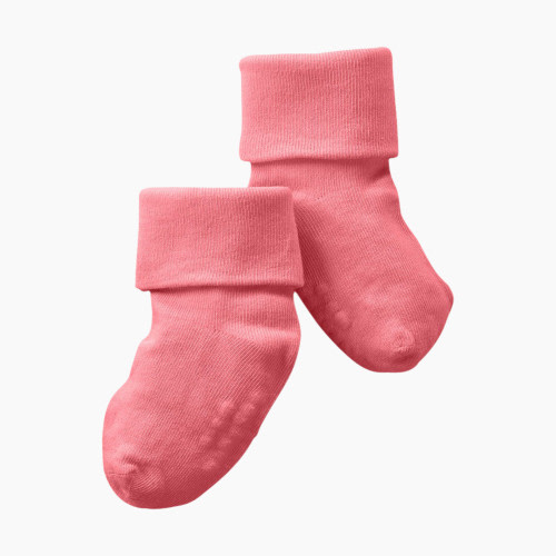 Babysoy Comfy Basics Socks - Pink Lemonade, 0-6 Months