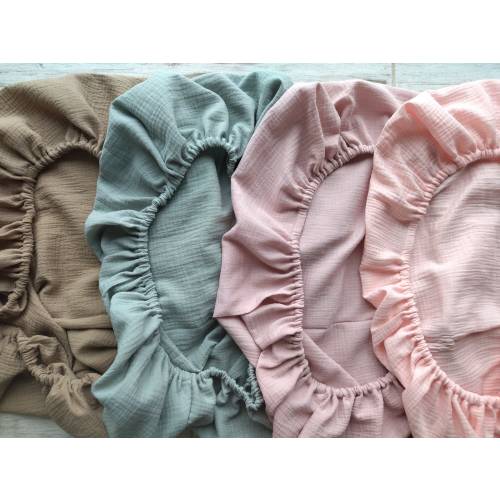 Bassinet Muslin Sheet / Organic Cotton Baby Bedside Crib Sheet / Fitted Sheets for Custom Size