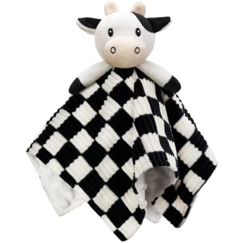Baby Security Blanket Lovey Cow Blanket for Boys Girls 14 Inch