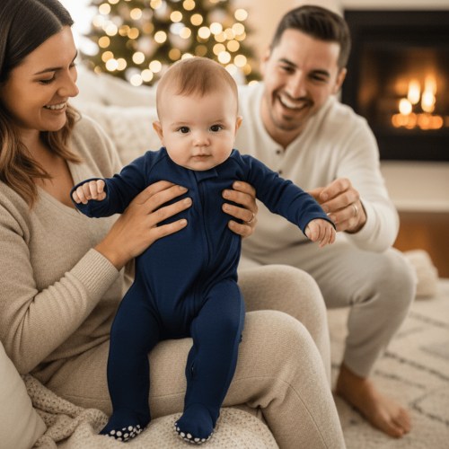 Blue Titan Zipper Footie