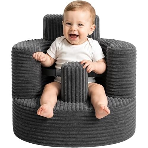 Baby Seats for Infants for Sitting Up 3-24 Months, Sponge Portable Baby Chair for Learning to Sit, Back Support Floor Seat with Seat Belt