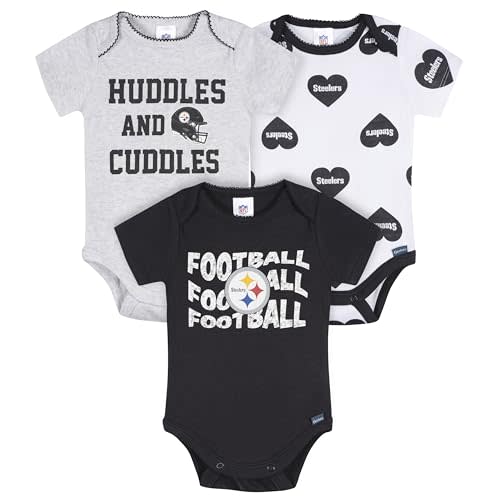 Gerber NFL Baby Girls 3-Pack Onesie Bodysuit