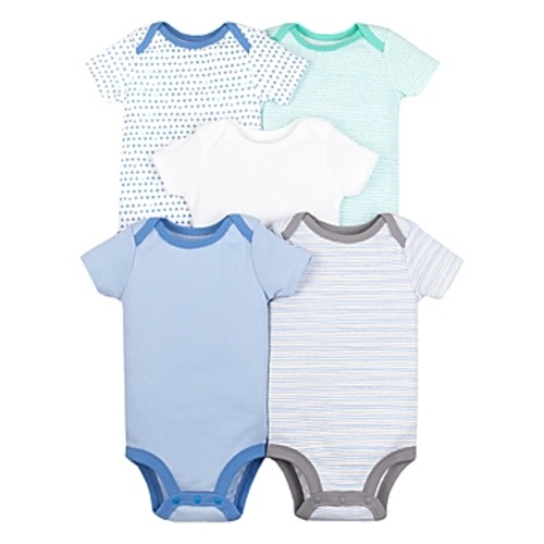 Lamaze® - 12 Months 5-Pack Short Sleeve Bodysuits in - Blue/multi