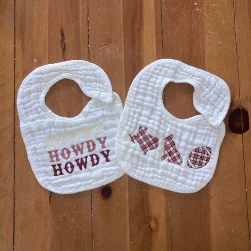 Texas A&M Embroidered Baby Bibs