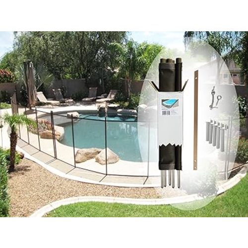 Pool Fence DIY by Life Saver Fencing Section Kit, 4 x 12-Feet, Brown