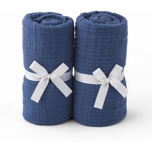 Newton Baby Deluxe Crib Sheet 2-Pack, Organic Gauze - Evening Blue
