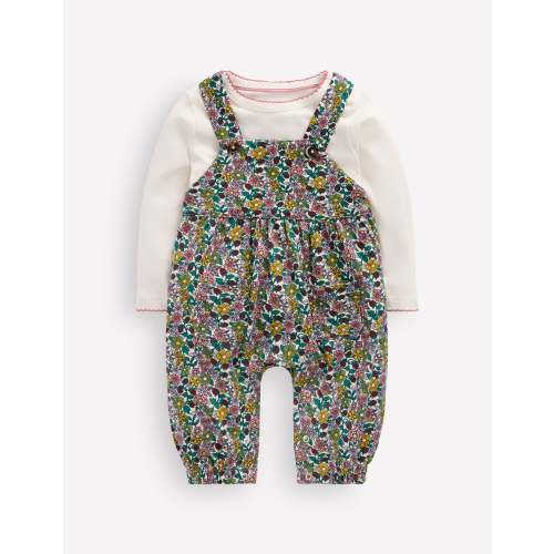 Jersey Overalls Set - Raspberry Multi Floral | Boden USA