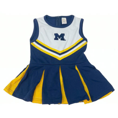 Little King Michigan Wolverines Baby Sets BLUE Tackle Cheer Dress - 31800456