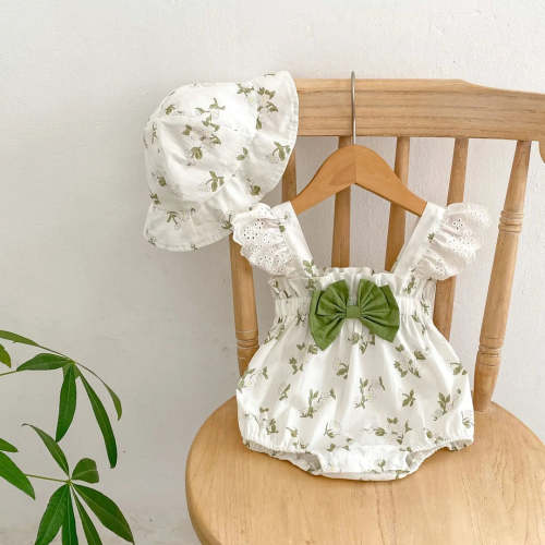 Fly Sleeve Floral Ruffles Bodysuit & Hat Set 6-24 Months – Skaldo & Malin
