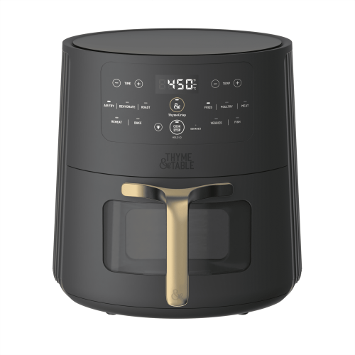Thyme & Table 6QT Air Fryer, with ThymeCrisp™ and Ceramic-Coated Nonstick Basket, Slate Grey