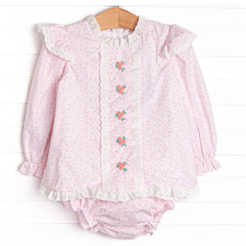 Bleu: Merritt Embroidered Diaper Set, Pink – Stitchy Fish