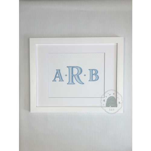 Custom Embroidered Monogram Wall Art