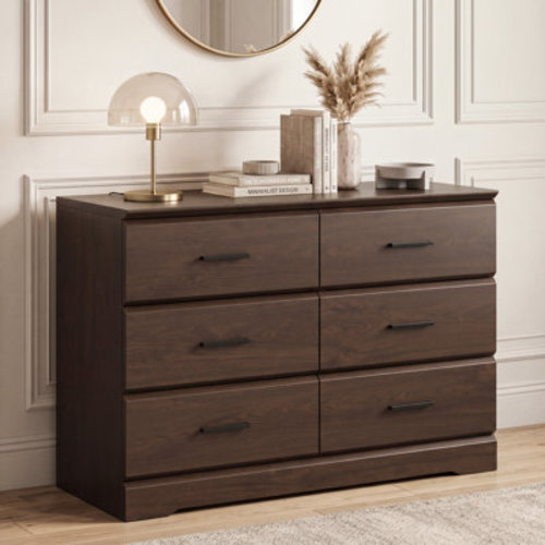 Wrought Studio™ Modern Beveled-Edge Six-Drawer Chest | Wayfair