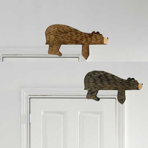 Classic Bear Wooden Door Topper, Sleeping Bear Door Topper Wooden Door Frame Decoration, Wood Home Decor, Christmas Gifts
