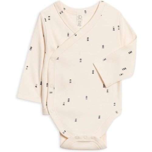 Colored Organics Baby Organic Cotton Kimono Bodysuit - Long Sleeve Infant Side Snap One Piece - Boys and Girls Clothing