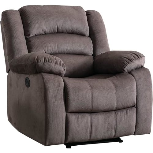 Classic Power Recliner Chair, Oversized Electric Overstuffed Reclining Chair with Soft Cushion and Back, Sofa with Comfortable Armchair, Brown