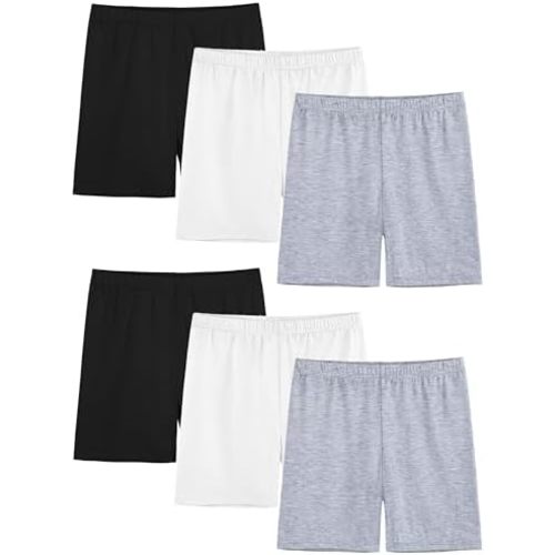 6 Pack Girls Bike Shorts Cartwheel Toddler Biker Under Dress Dance Multi-Color Kids Shorts Girls Clothes