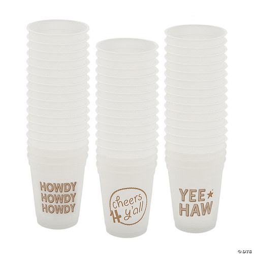 4 1/2 16 oz. Bulk 50 Ct. Classic Western Sayings Party Disposable Plastic Cups