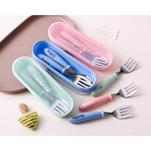 Personalized baby cutlery set, silicone cutlery, toddler knife and fork, baby shower gift, silicone baby spoon and fork set,new parents gift