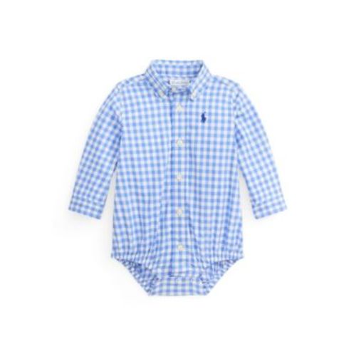 Baby Boys' Gingham Cotton Poplin Bodysuit