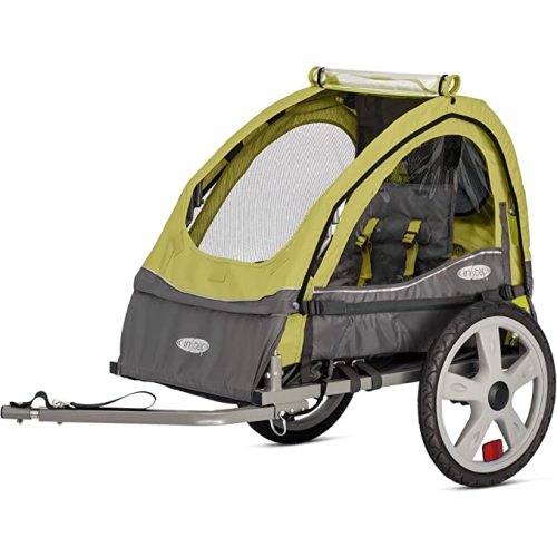 InStep Take 2 or Sync Kids Bike Trailer, Single or Double Seat, Universal Coupler, Folding Frame, Quick-Release Wheels, Canopy with Bug Screen and Weather Shield, Bike Trailer for Kids