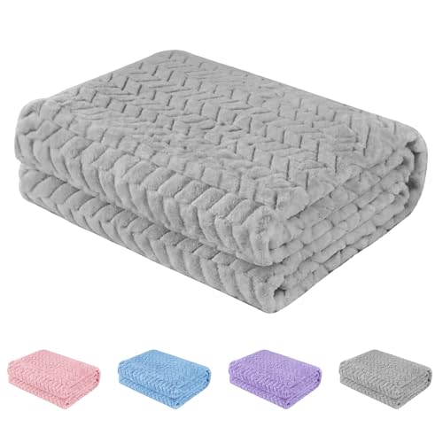 Baby Blanket Flannel, Cozy Throw Blankets for Newborn Infant and Toddler, Super Soft and Warm Receiving Baby Blanket for Crib Stroller (Grey 30 * 40")