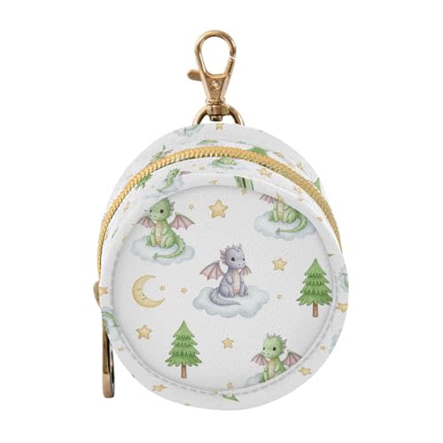 Cartoon Dragons Tree Star Print Pacifier Holder Case for Diaper Bag Portable Travel Pacifier Storage Case with Clip Newborn Baby Pouch for Baby Boys Girls Outdoor Purse