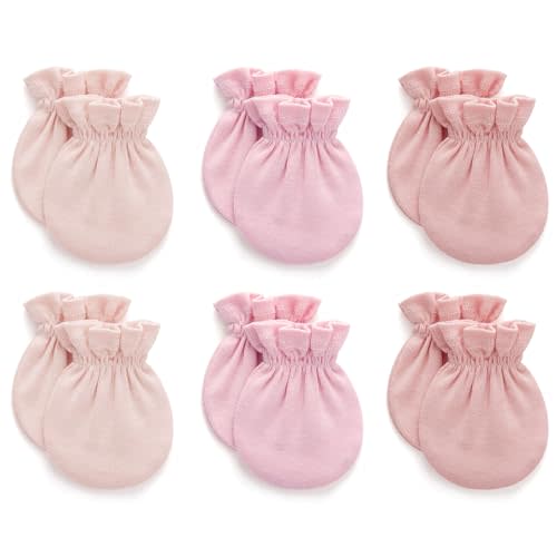 Pro Goleem Newborn Baby Mittens 100% Cotton No Scratch Soft Breathable Gloves for Boys&Girls 0-6 Months Baby Essentials